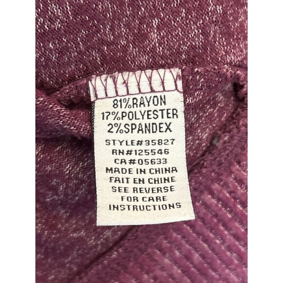 Habitat Womens V-Neck Purple Long Sleeve Top Large Relaxed Fit Fallcore Pullover - Picture 5 of 6